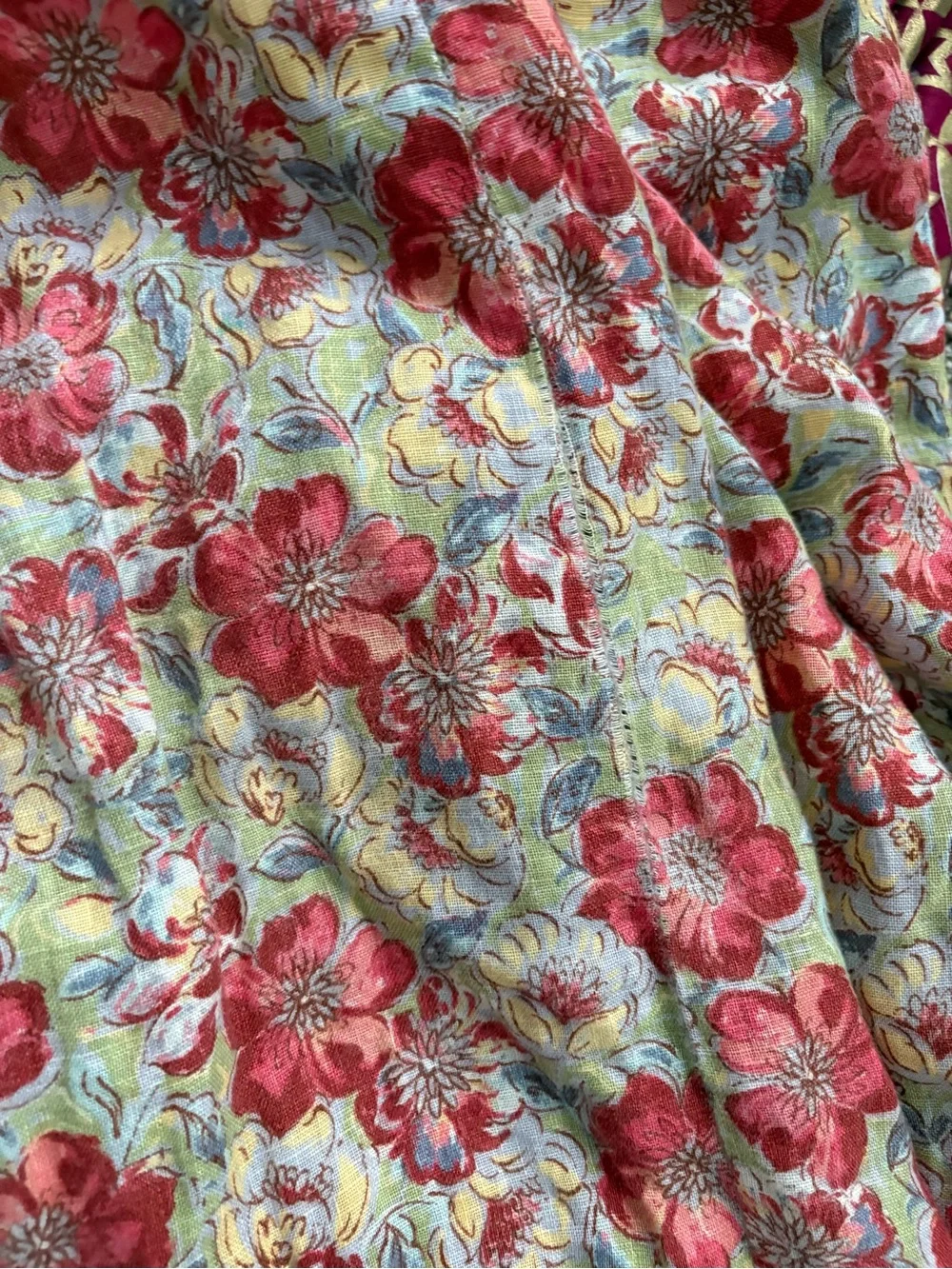 Flax Lithuania Linen Cottagecore Floral Maxi Skirt